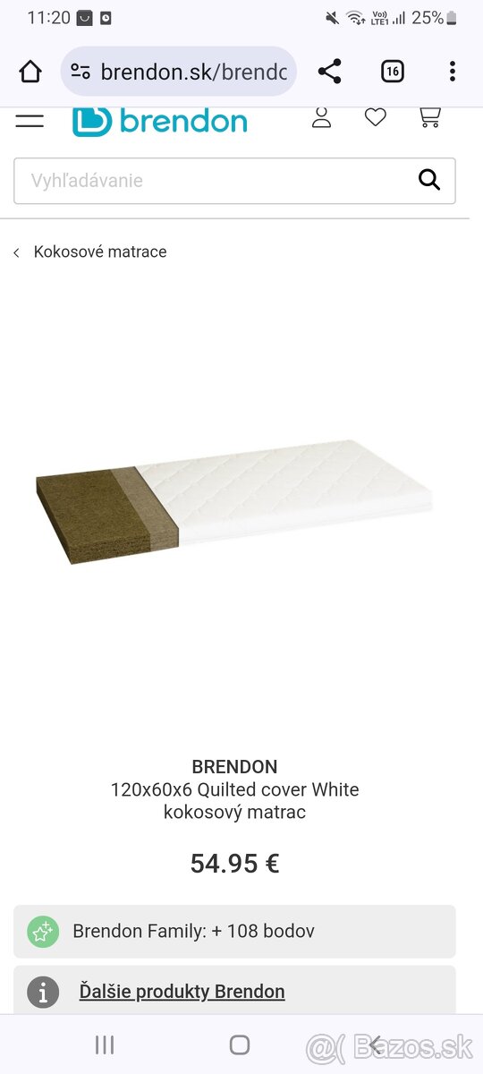 Matrac Brendon 120x60