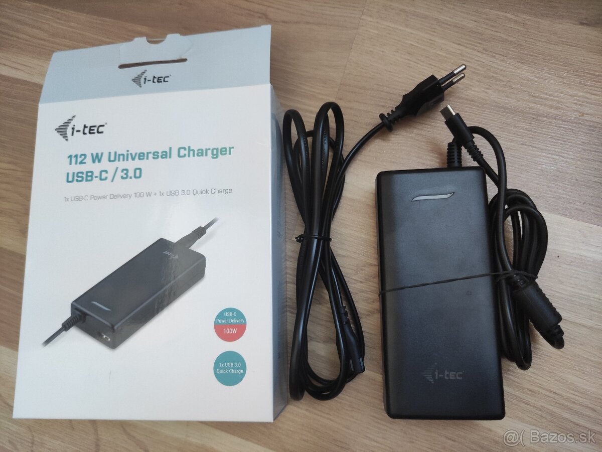 i-tec Universal Charger USB-C PD 3.0 + 1x USB 3.0, 112 W