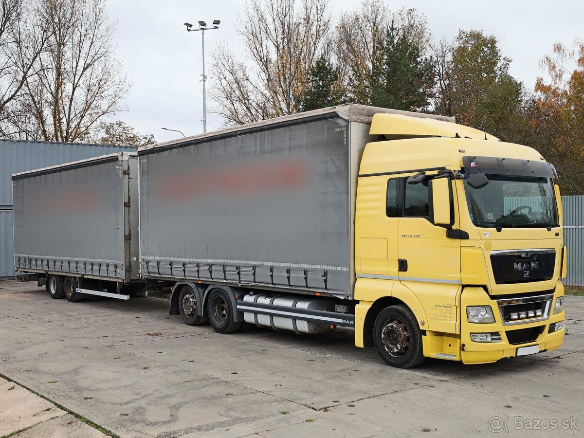 MAN TGX 24.440, 6x2, EURO 5 EEV, RETARDÉR, 23 PALET+ PŘÍVĚS 