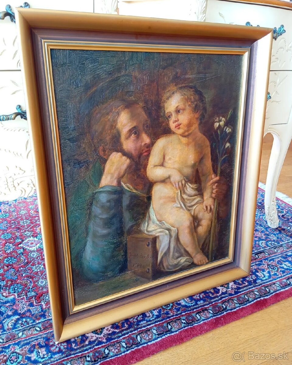 Starožitný obraz - Joseph Bergler 1789, 70x60 cm