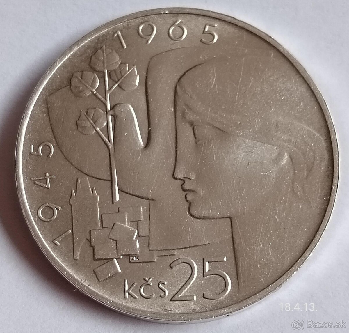 Stříbrná 25 koruna 1965 Československo