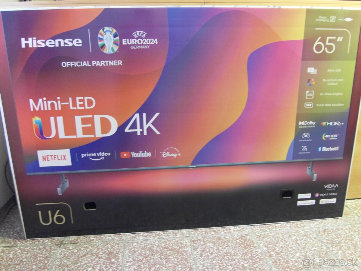 4K Ultra HD Smart TV  Hisense 65 U6KQ-TAKMER NOVÝ