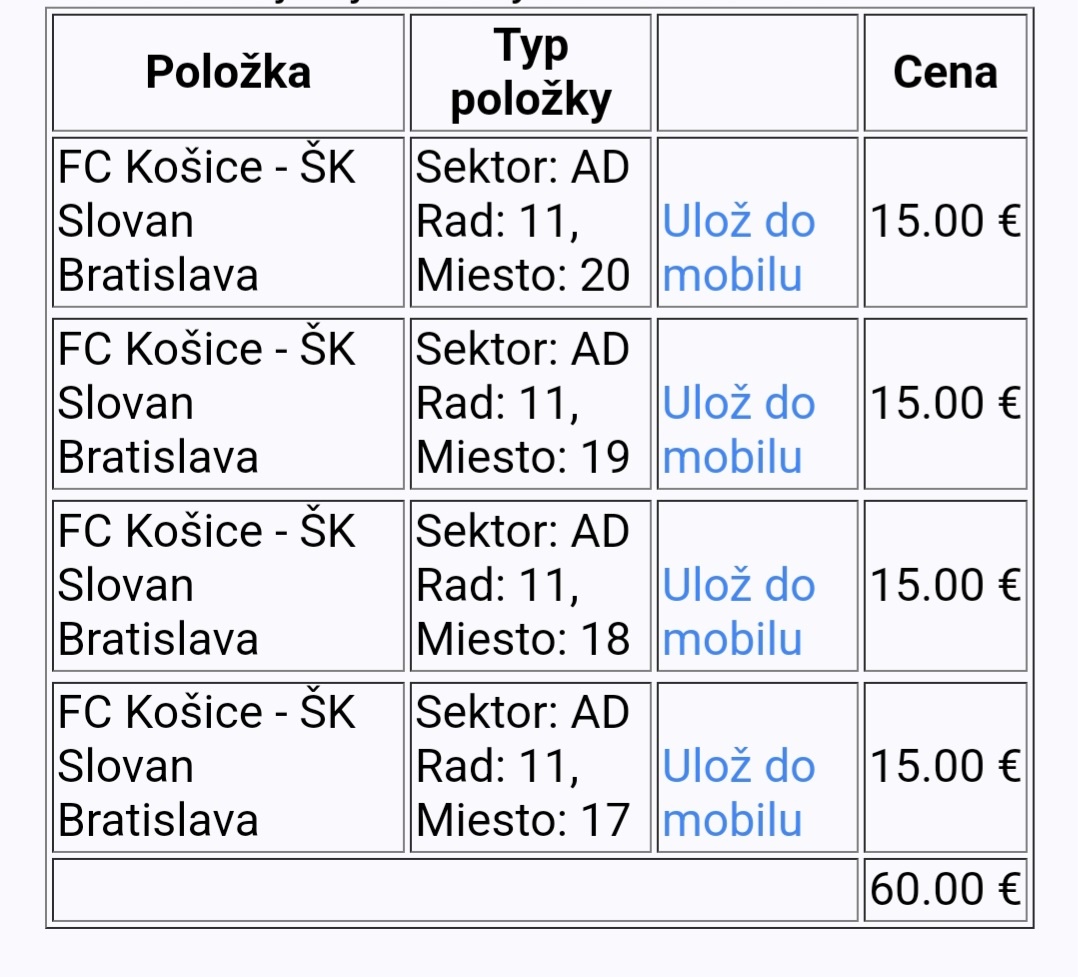 Listky fc kosice slovan bratislava