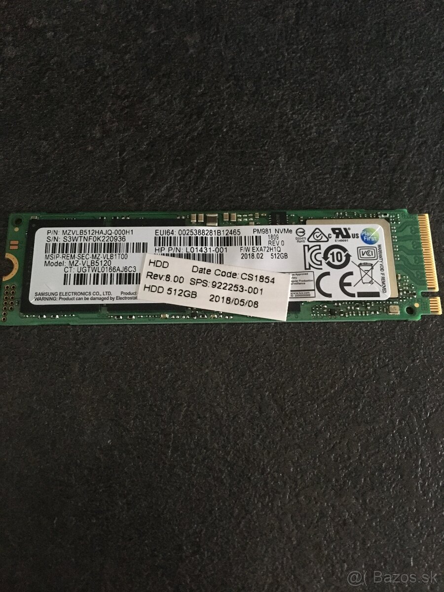 Samsung PM981NvMe 512 GB