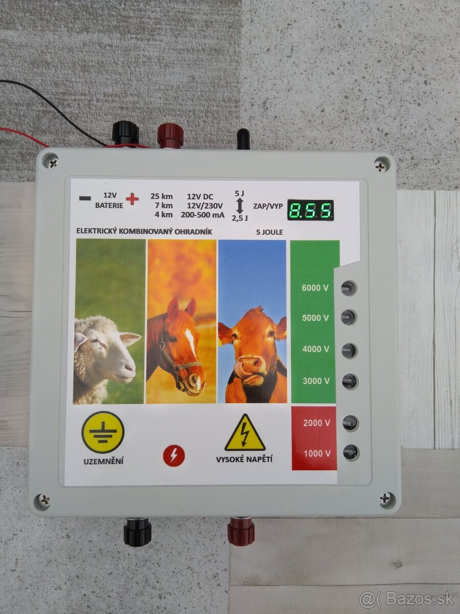 Elektrický ohradník, oplotok, KOMBI, SOLÁR 12V/230V 5J