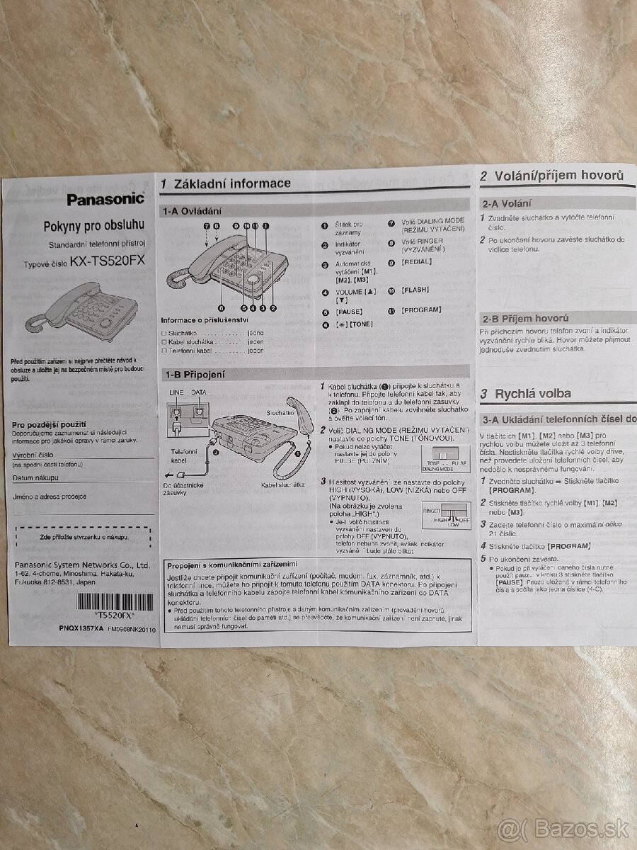 Telefón Panasonic KX TS520FX