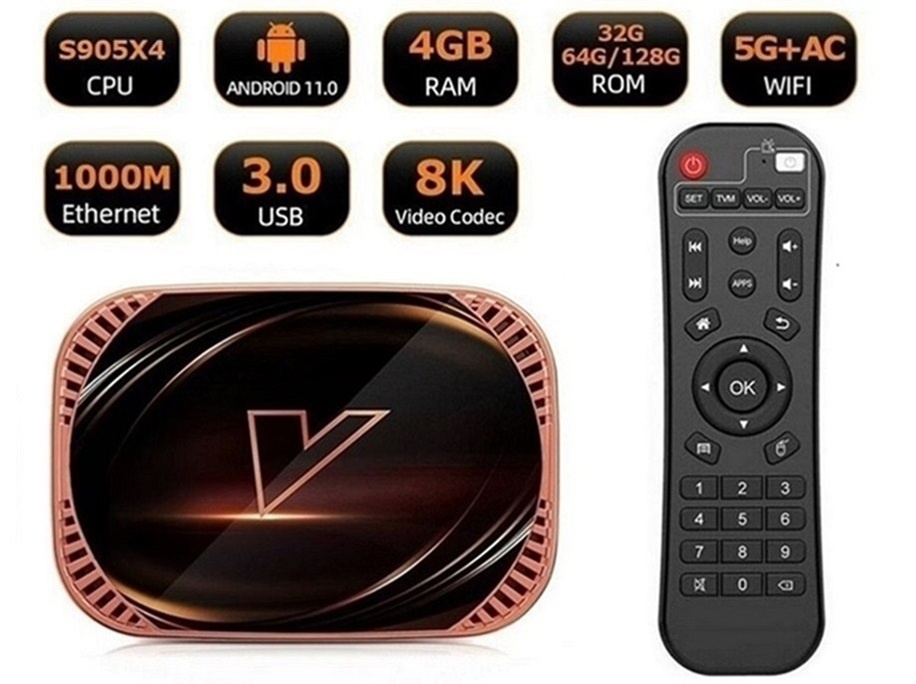 Android TV Box, Vontar X4, S905X4, 4/32 GB