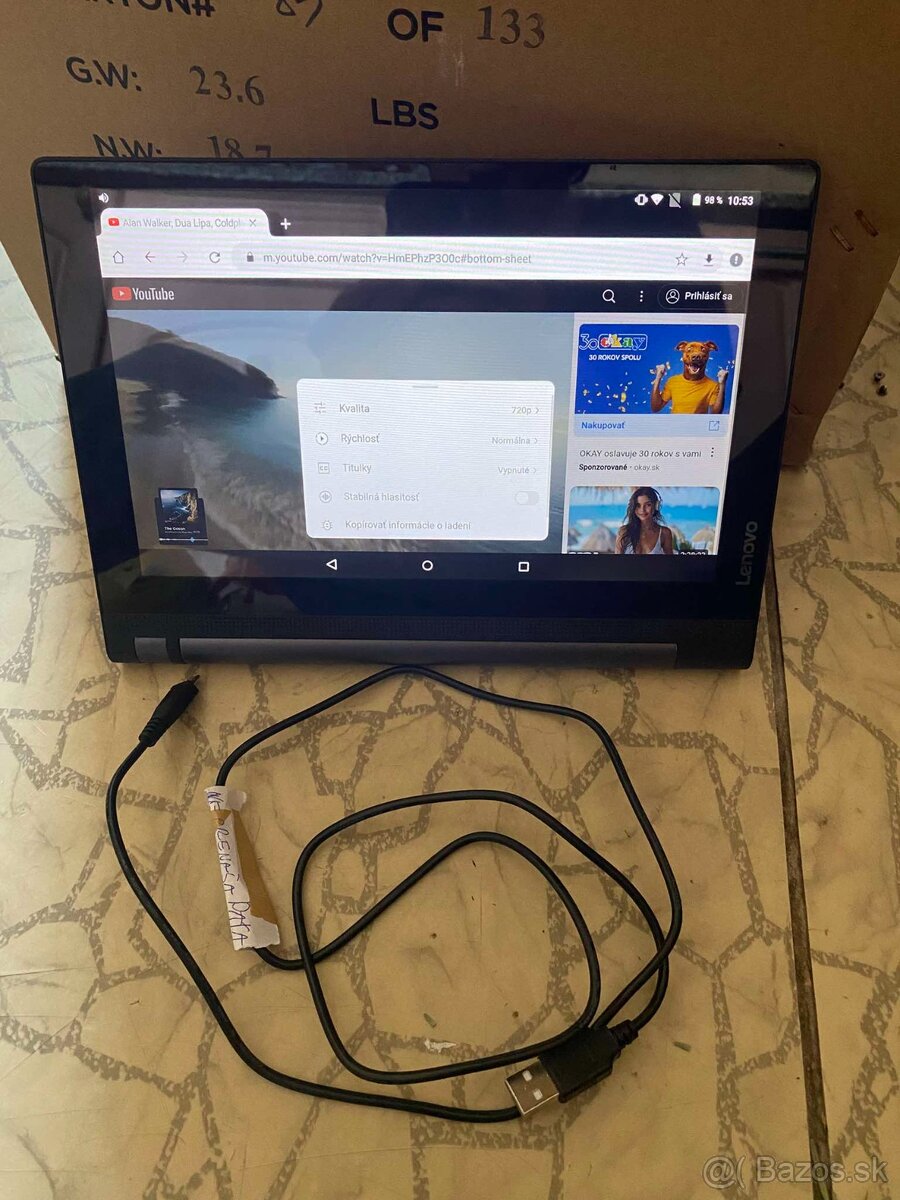 Predám tablet lenovo yt3 x50m mt za0k yoga Funkčné