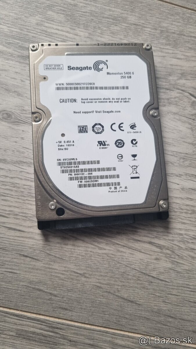 Predám HDD Notebook