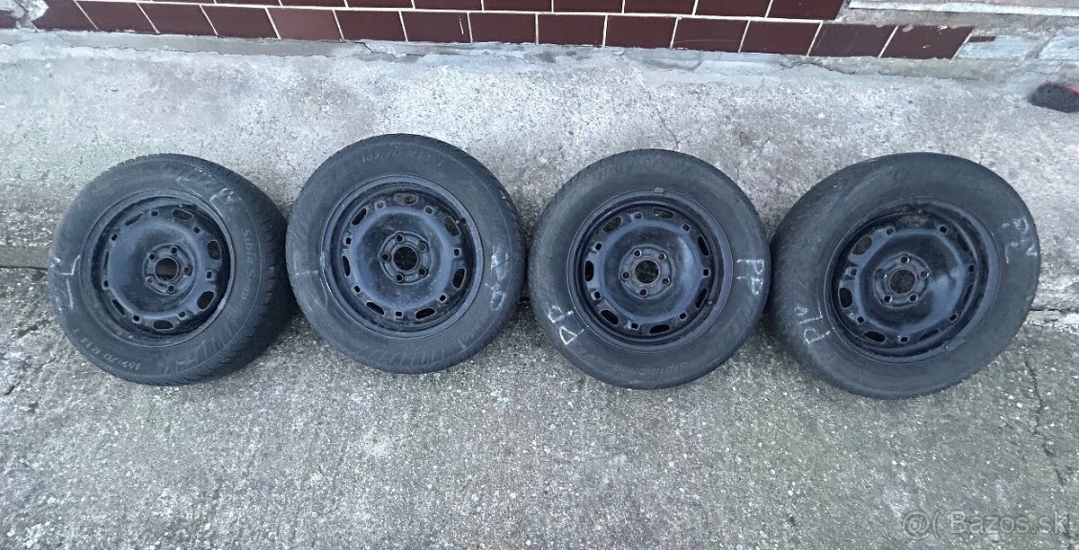 165/70 r14 zimné pneumatiky + disky Škoda Fabia 1