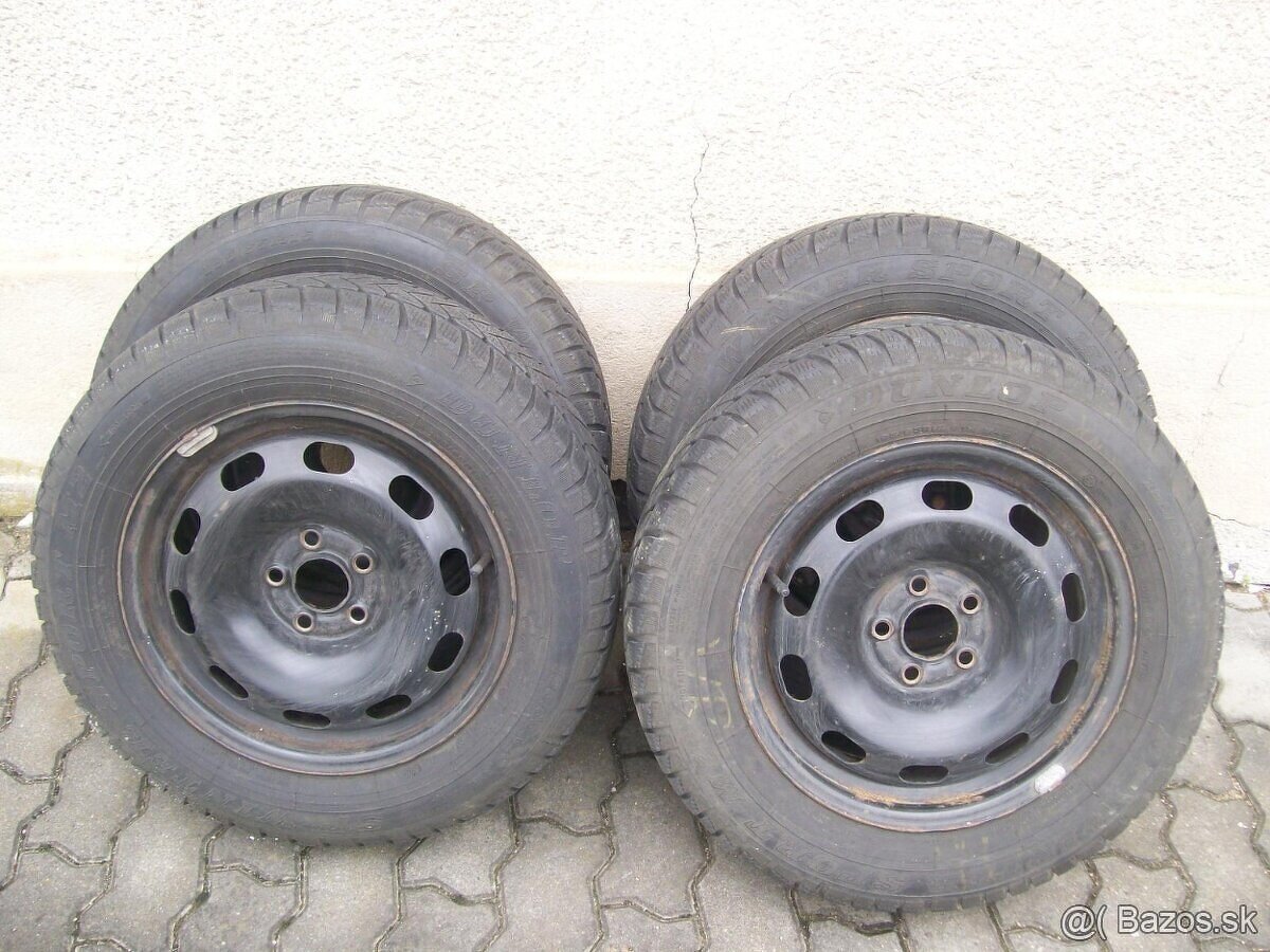 Plechove disky 5x108 R16 + 2 ks zimna pneu 195/60 R16