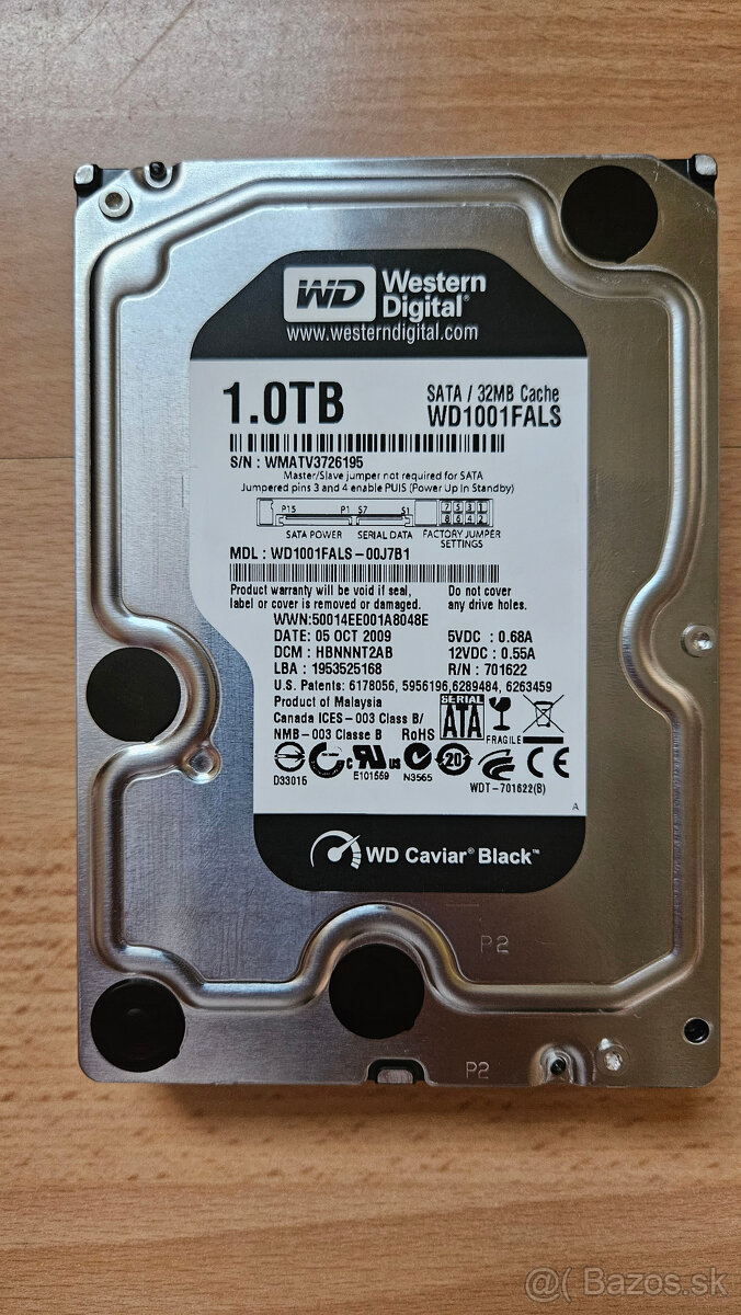 HDD 3,5" Western Digital 1TB SATA WD1001FALS - WMATV3726195