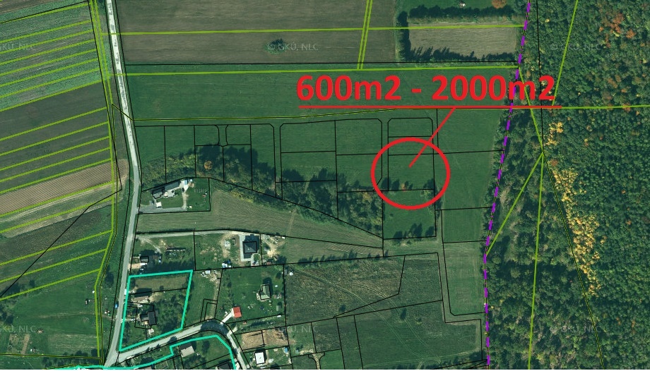 Pozemok v obci Žehňa  600m2 - 2000m2