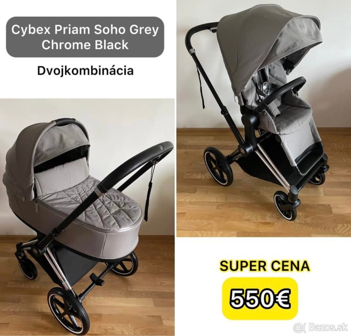 Kočík Cybex Priam Soho Grey Chrome Black