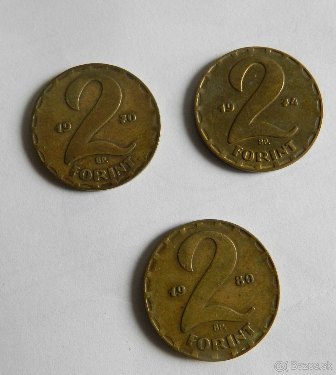 3 ks mincí Madarsko 2 Forint 1970 ,1974,1980