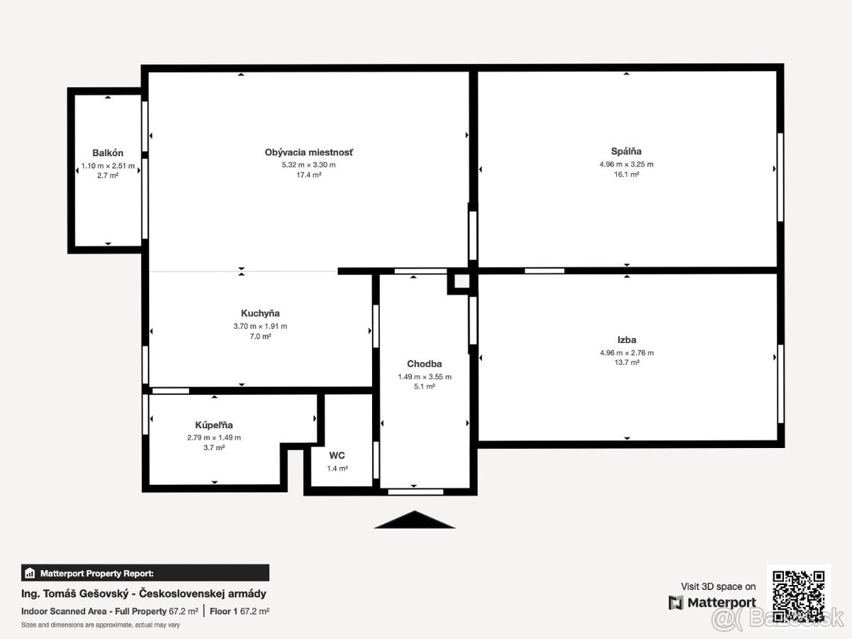 3-Bedroom Apartment on Československej armády 2, KE