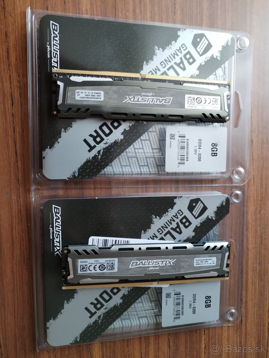 2x Crucial 8GB DDR4 3200MHz CL16 Ballistix Sport LT Grey