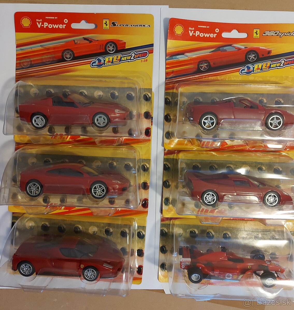 Autíčka  Ferrari- celá séria, 6 kusov za 15EUR