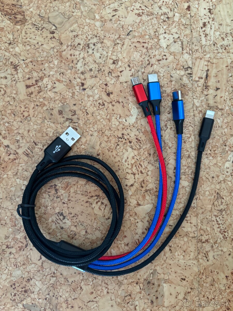 Nabíjací kábel 3v1 (2x usb-c)