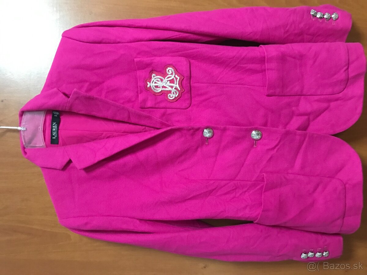 RALPH LAURENT originál fuksia luxusne damske sako S/M