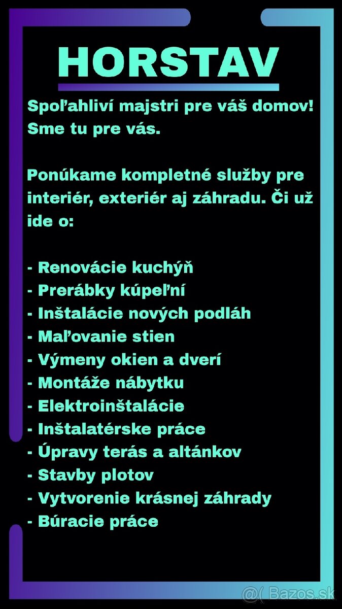 Kompletné renovácie a úpravy pre váš domov – HORSTAV