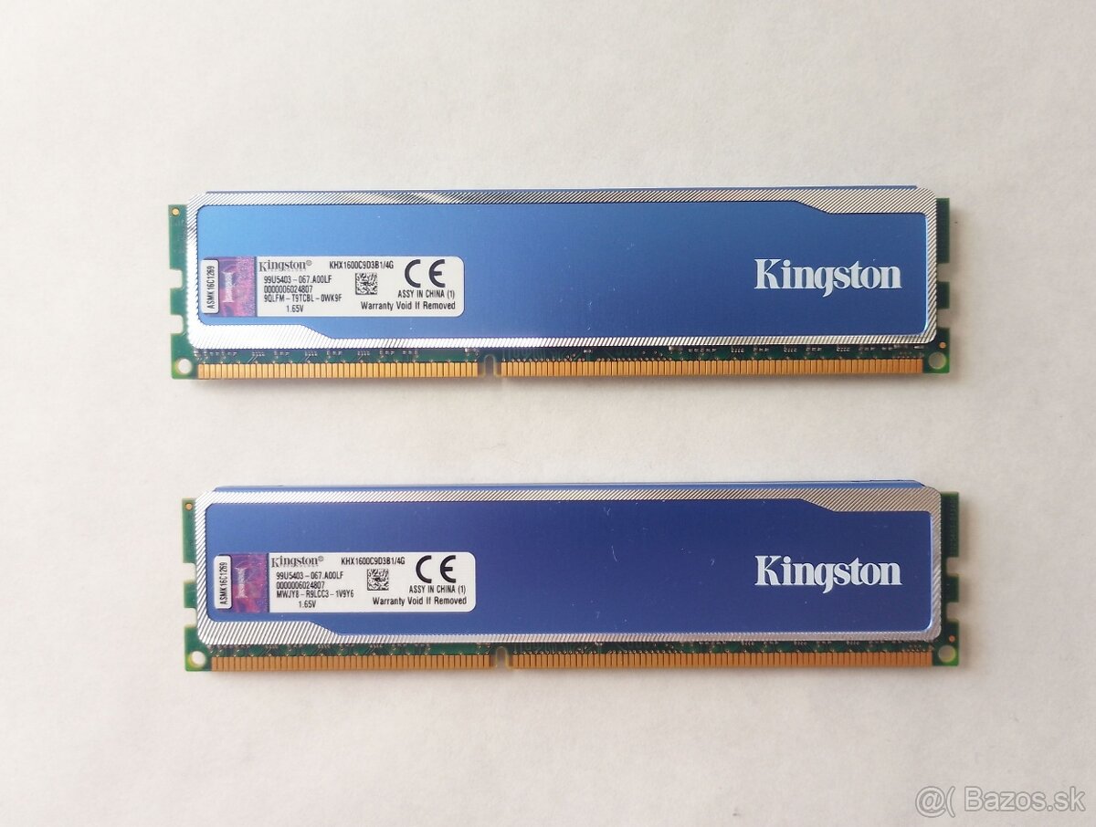 8GB - Kingston HyperX 2x4GB 1600Mhz CL9