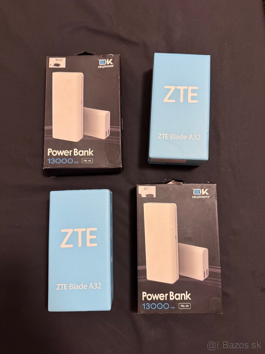 2ks novy zte a32 3000mAh baterka a 2 powerbanky