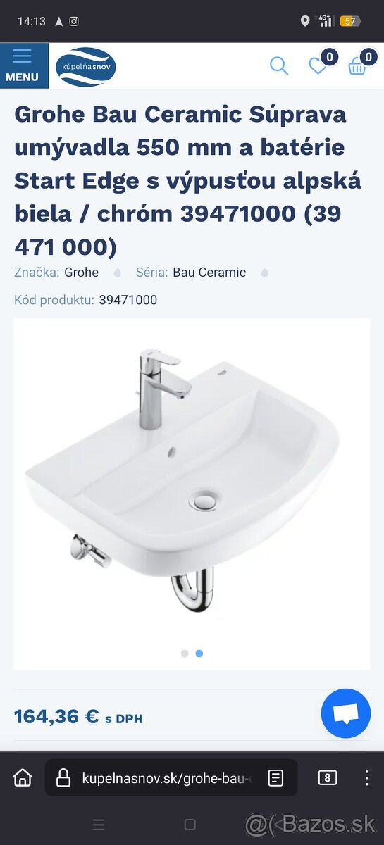 Nové zabalené Grohe Umývadlo+batéria+sifón komplet