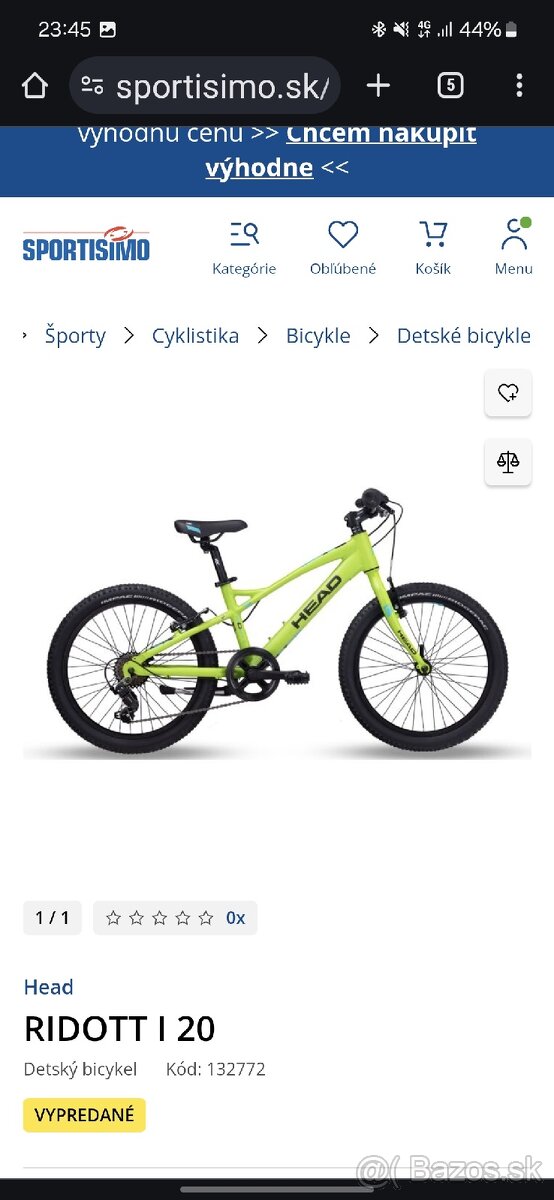 Predám detský bicykel... 20'' kolesá.