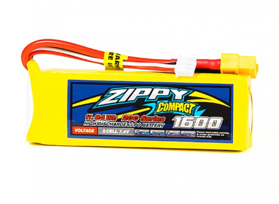 Lipo ZIPPY 1600mAh 2S1P 20C NOVÉ