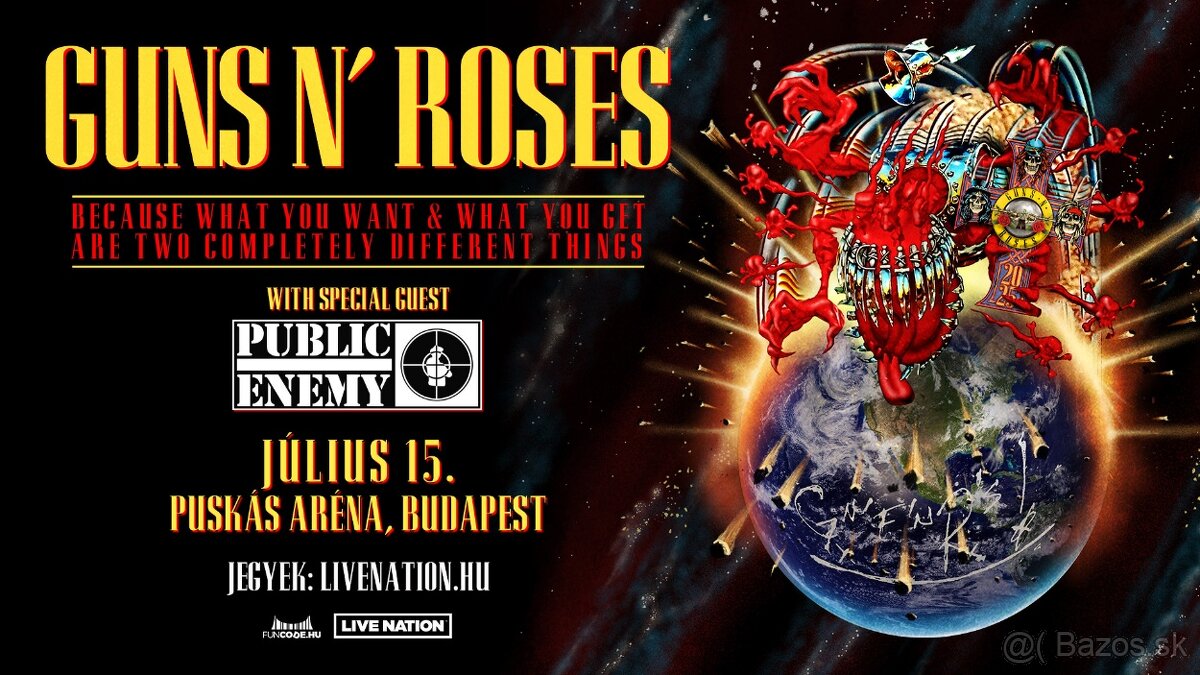 Guns N' Roses Budapešť 15.7.2025 Státie pod pódiom