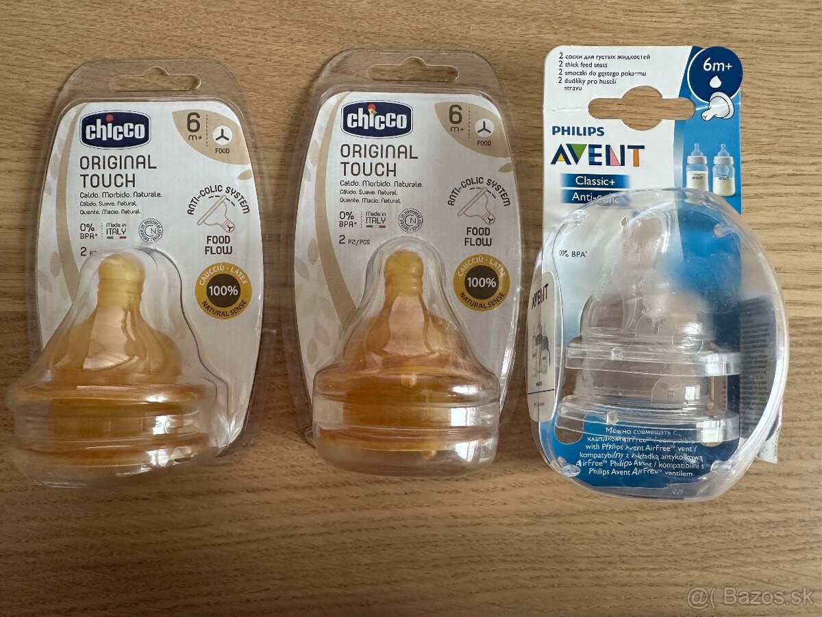 Náhradné cumlíky Philips Avent a Chicco