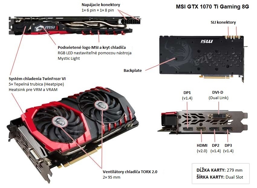 Predám grafickú kartu MSI GTX 1070 s krabicou