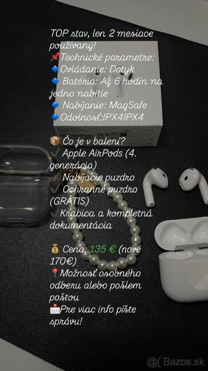 Predám Apple AirPods (4. generácia)