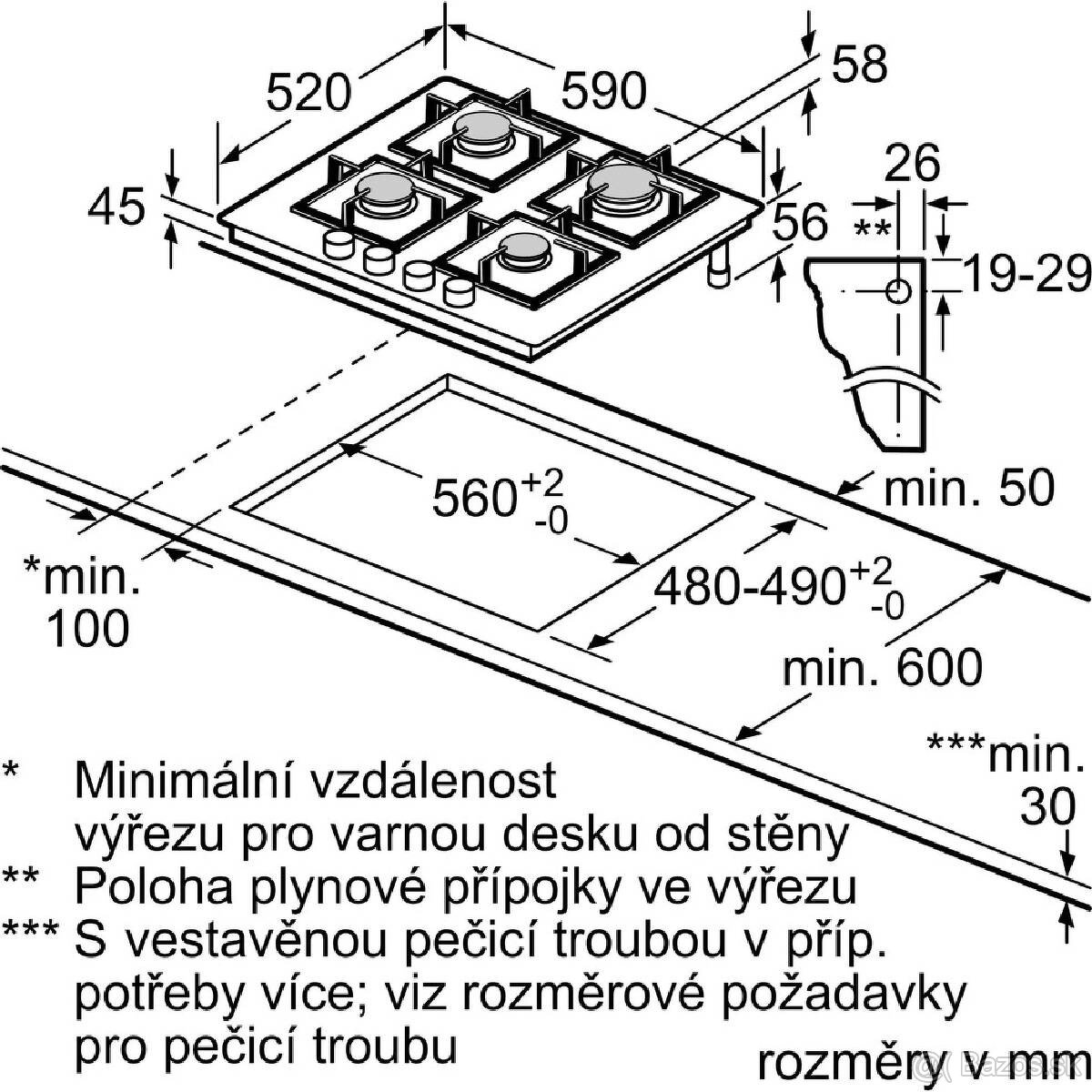 Plynová varná doska bosch