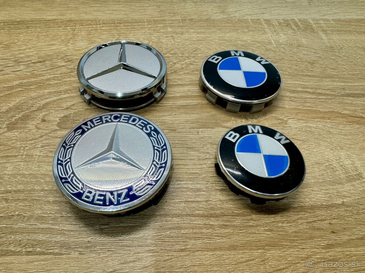 Stredové krytky - kryty - pukličky diskov BMW Mercedes