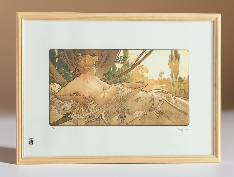 Originálna Grafika_Alfons Mucha - Svitanie