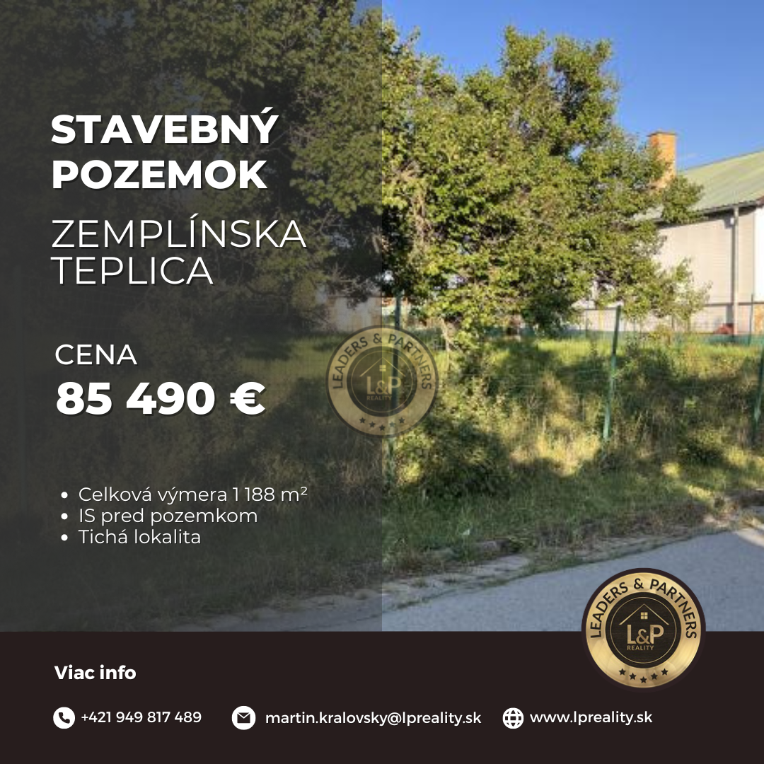 Stavebný pozemok, obec Zemplínska Teplica, okres Trebišov