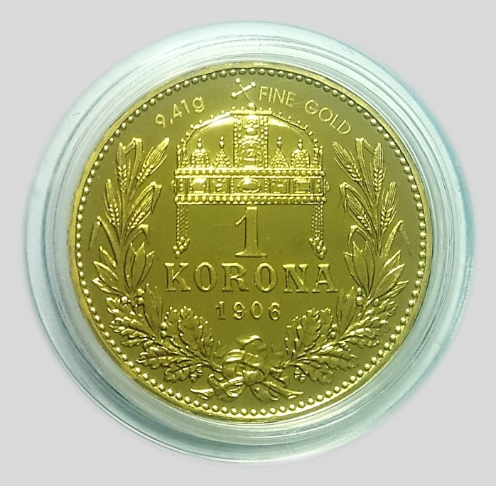 1 Koruna 1906 KB  Au    novorazba 2014