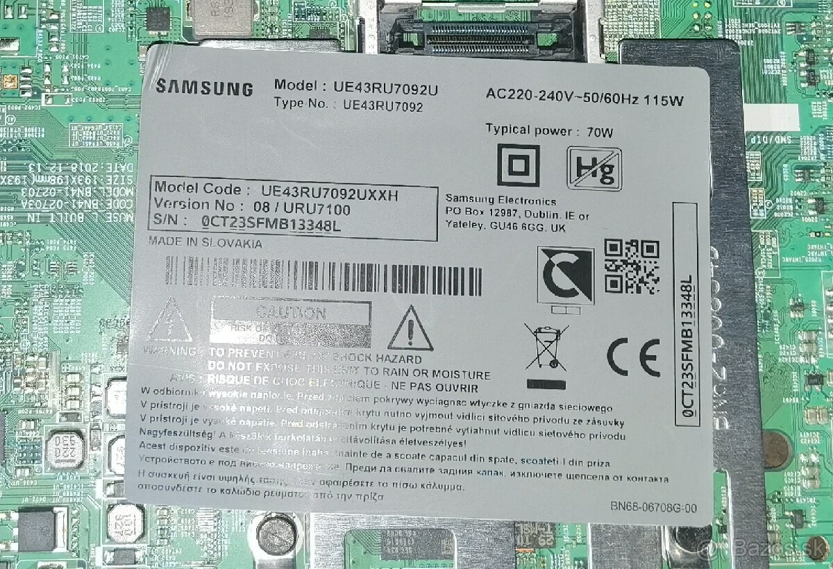 Predám MB a zdroj Samsung UE43RU7092.