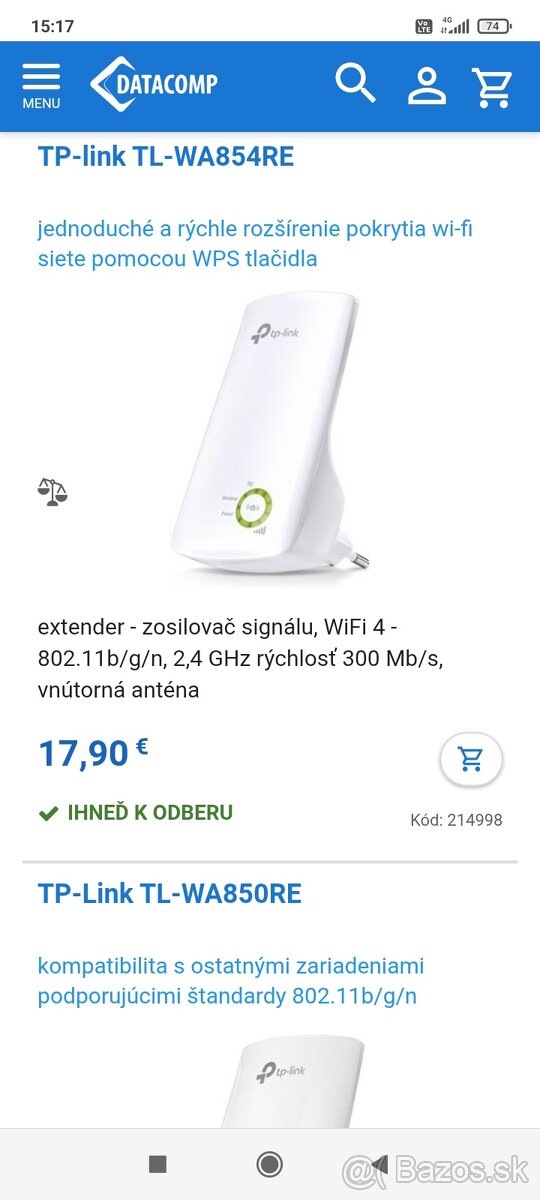 Zosilňovač Wifi signalu 
