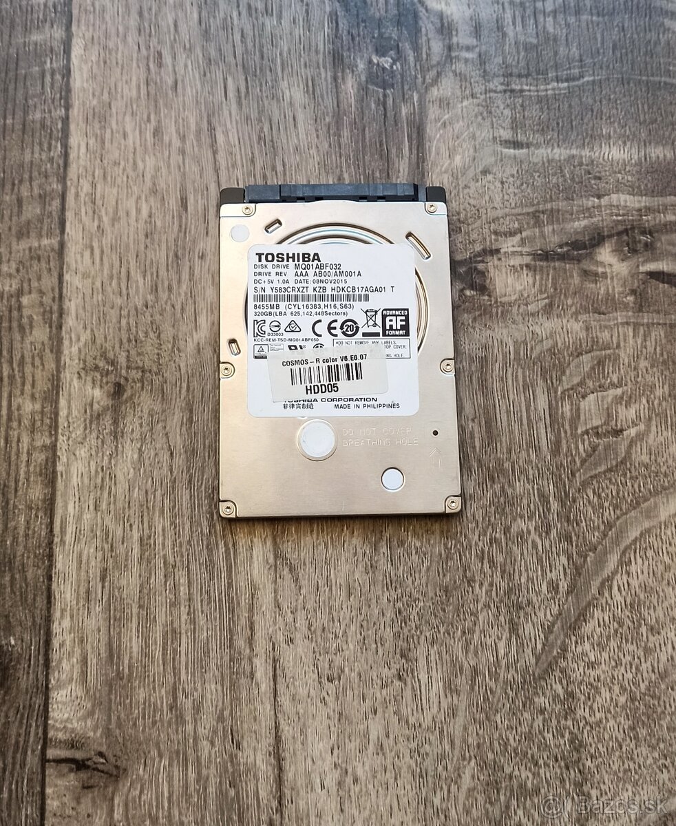 HDD 2,5" Toshiba 320GB / SATAII / 5400RPM