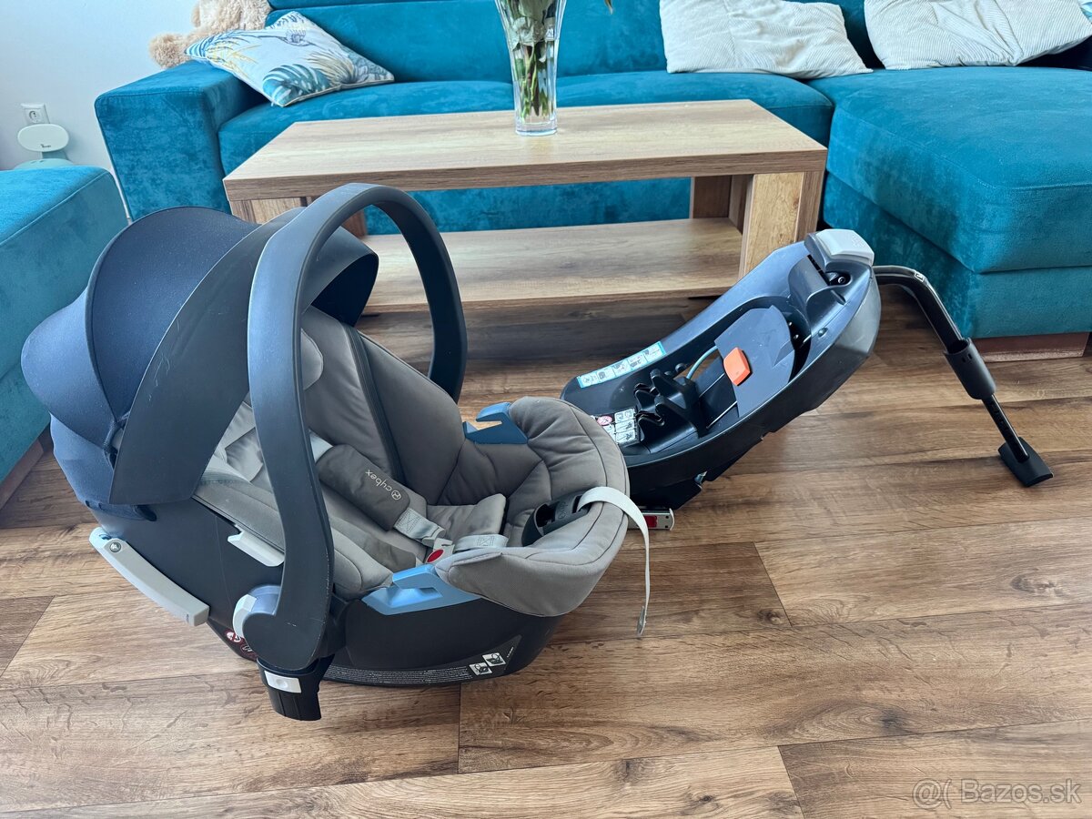 Cybex Aton 5 + Cybex Isofix + adaptéry na kočík