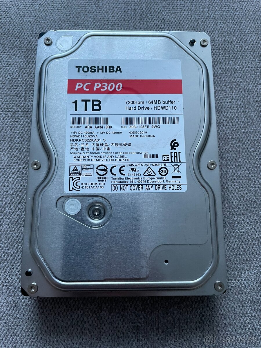 3,5" HDD Toshiba PC P300 1TB