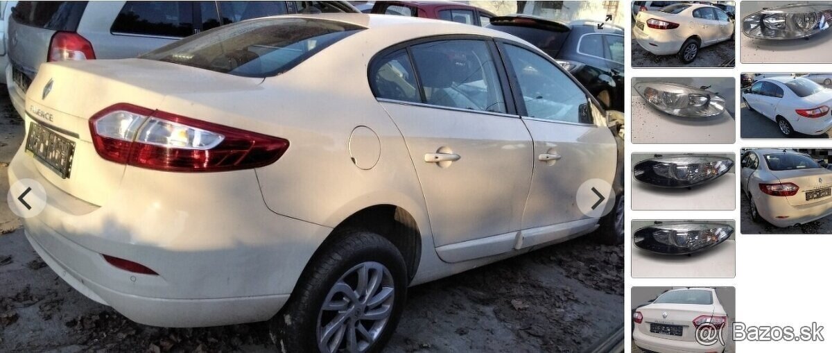 RENAULT FLUENCE 1.6 2015 predám DVERE, motor H4MD7, SVETLÁ,