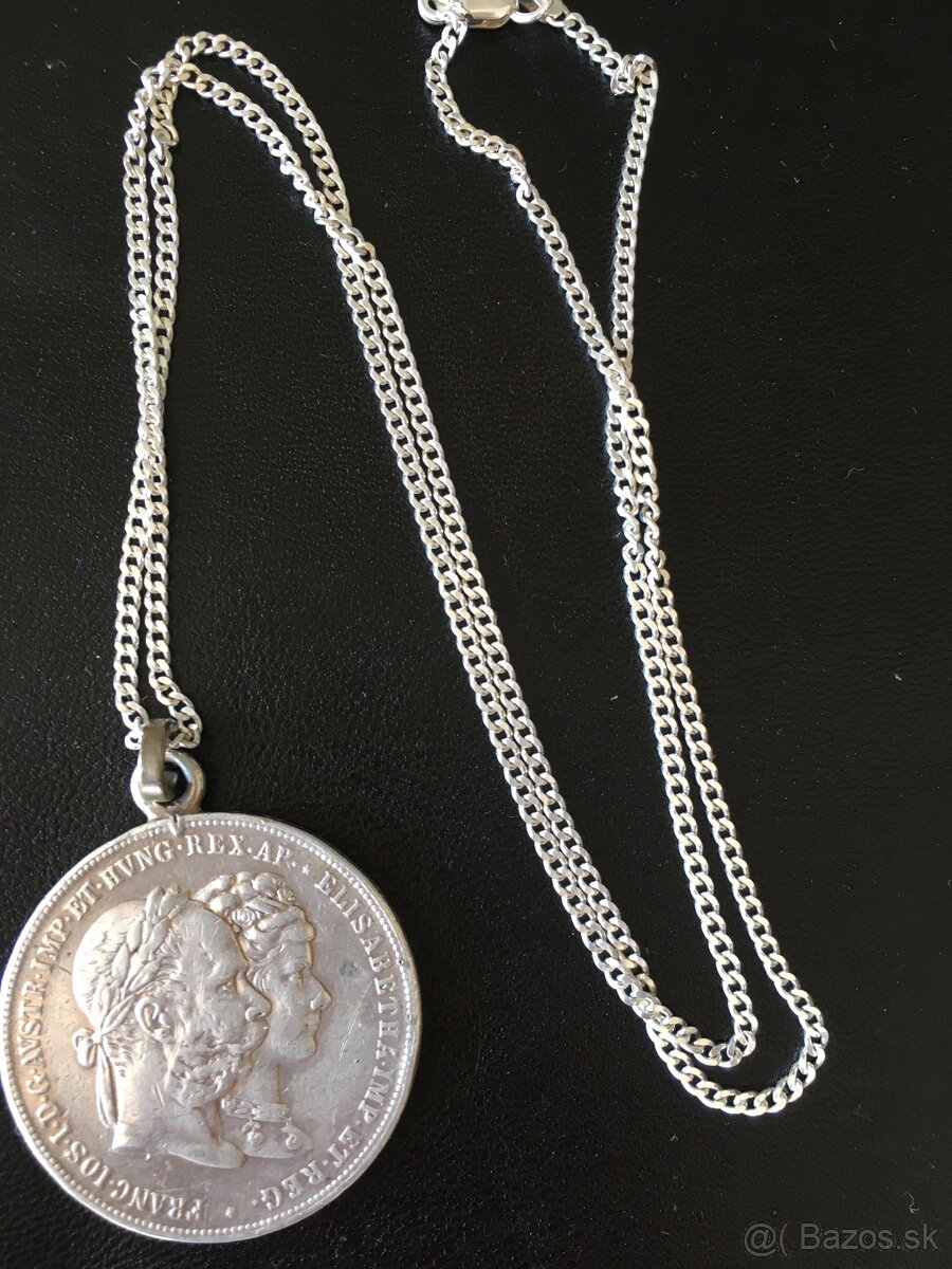 Strieborný medailon dvojzlatnik 1879