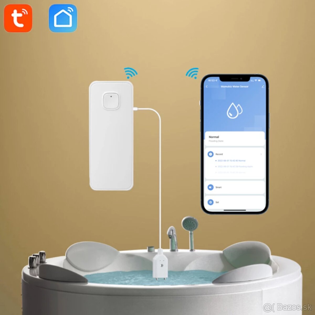 WIFI inteligentný detektor úniku vody 2xAAA Android/iOS