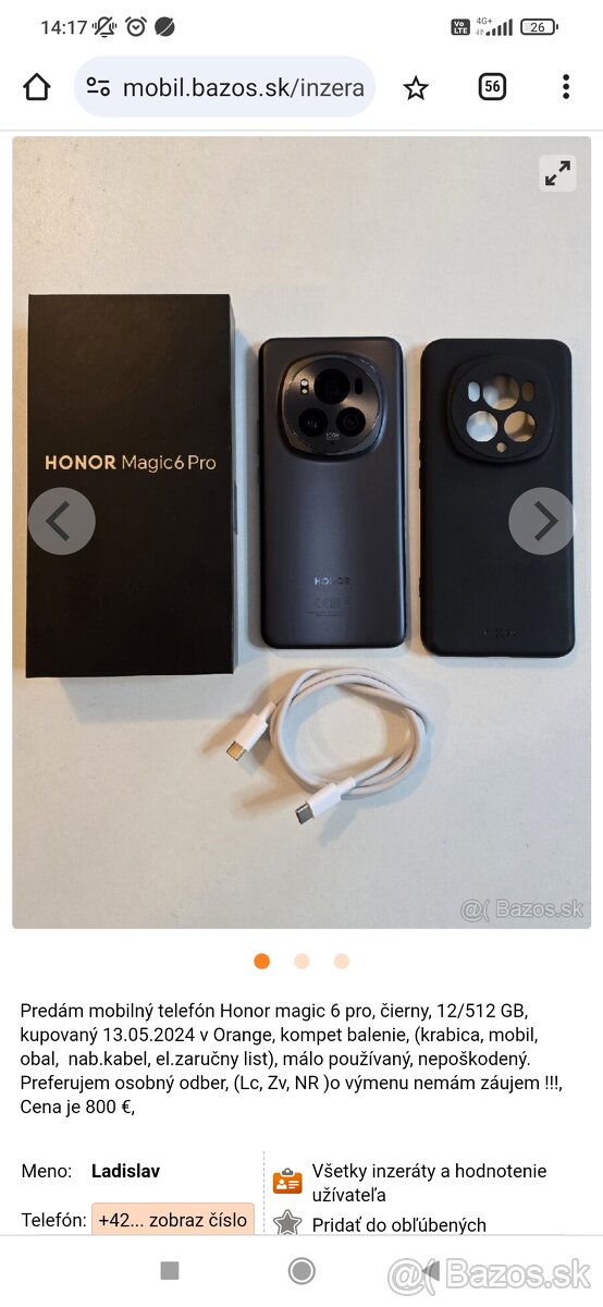 Honor magic 6 pro, čierny, 12/512 GB,