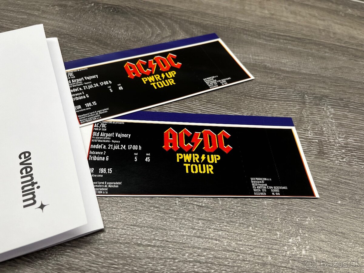 ACDC Bratislava Vajnory  , 2 listky na sedenie