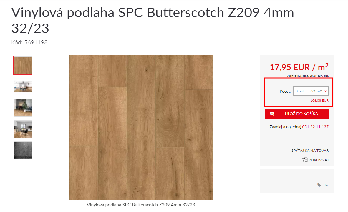 Vinylová podlaha SPC Butterscotch 5,9m2